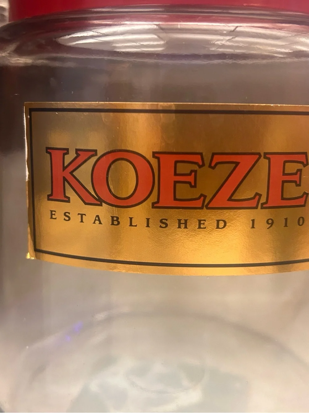 Vtg KOEZE’s Lidded Glass Cashew Nut Jar Counter Top Apothecary Store Display